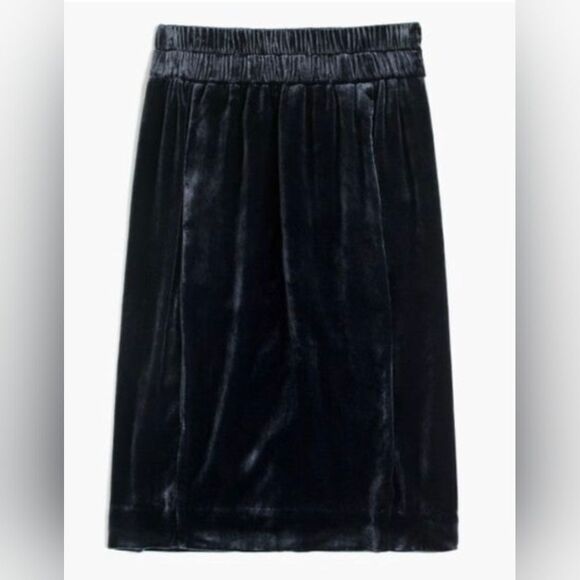 Jcrew nwt velvet pull-on midi skirt with pockets size  M - Picture 4 of 10